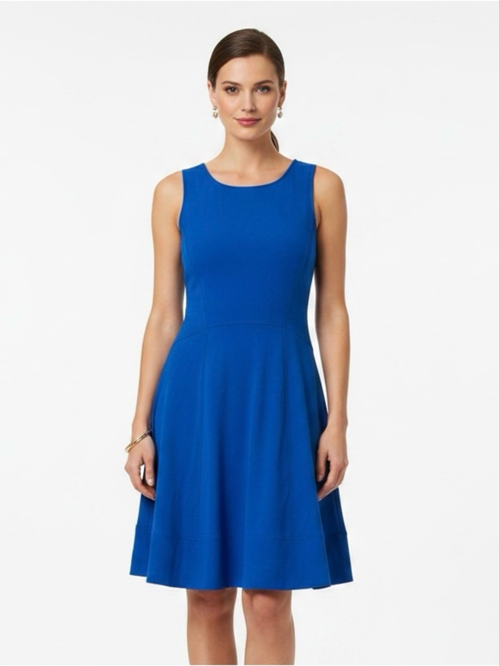 Cynthia Rowley Royal Blue Sleeveless Fit-and-Flare Dress